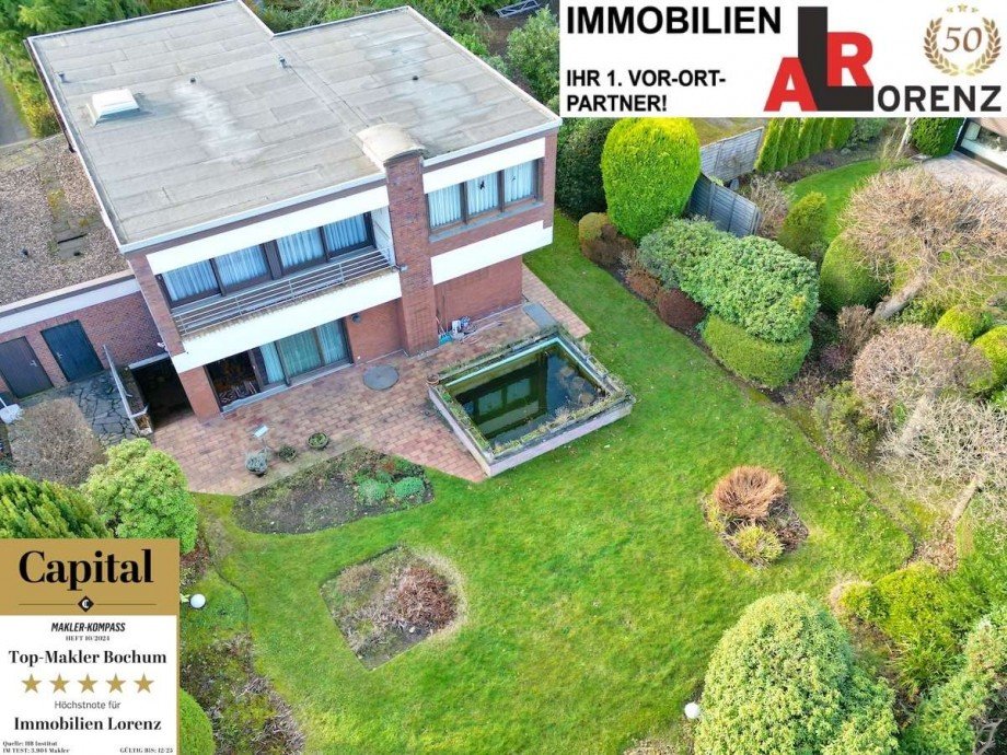 Pflegeleichter Garten. Einfamilienhaus Bochum