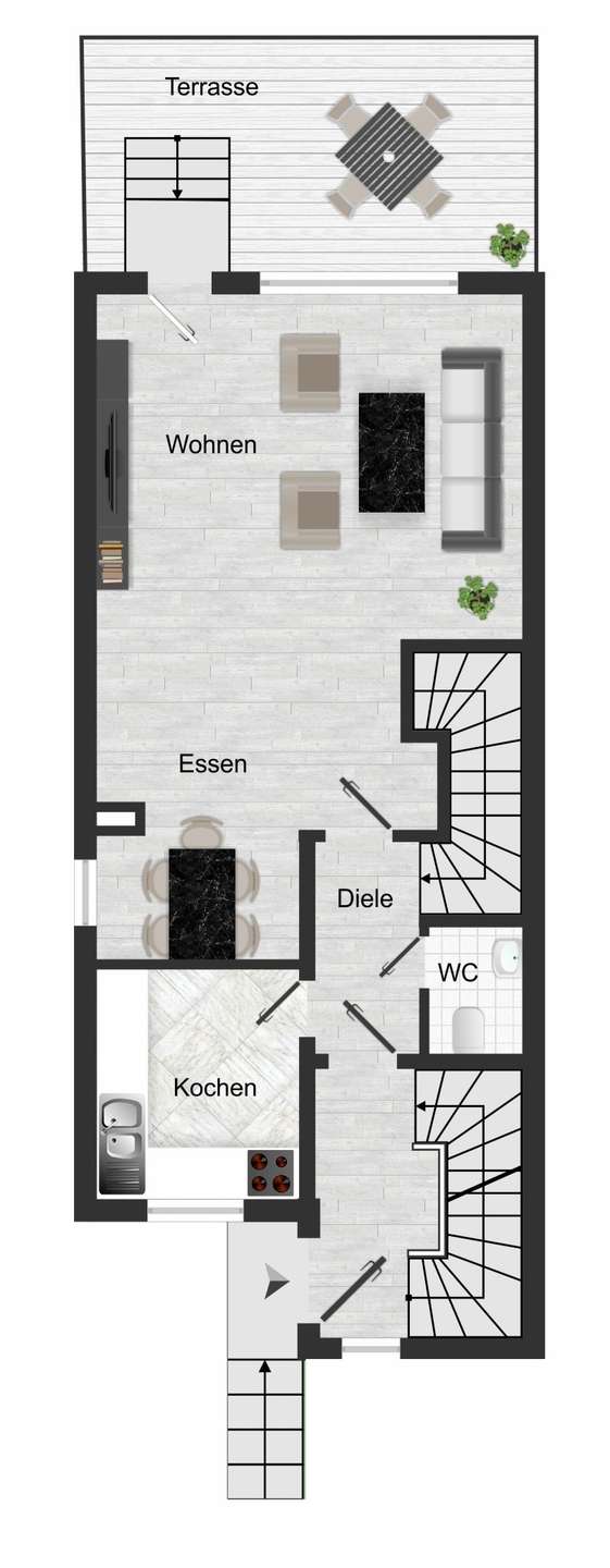 WE 1 - ERDGESCHOSS-Maisonette: Reiheneckhaus Bochum