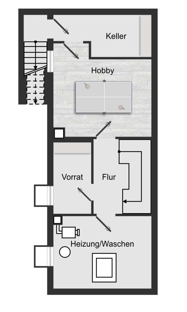 DAS KELLERGESCHOSS Reiheneckhaus Bochum