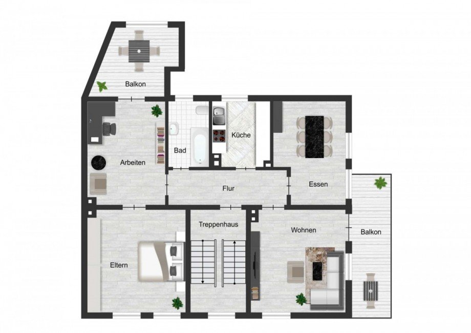 Die OBERGESCHOSS-Wohnung. Mehrfamilienhaus Hattingen