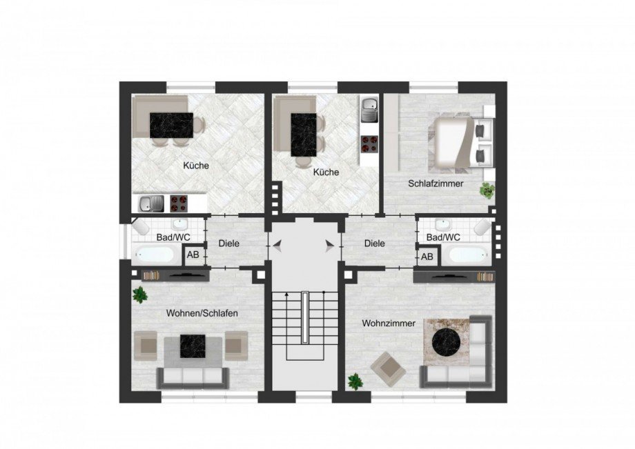 1. OBERGESCHOSS - ca. 40 + 54 m� Mehrfamilienhaus Bochum-Wattenscheid