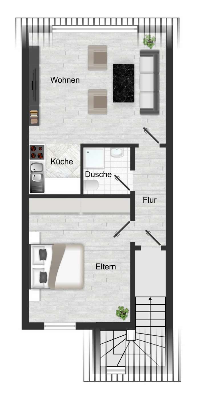 im DACHGESCHOSS: Reiheneckhaus Bochum