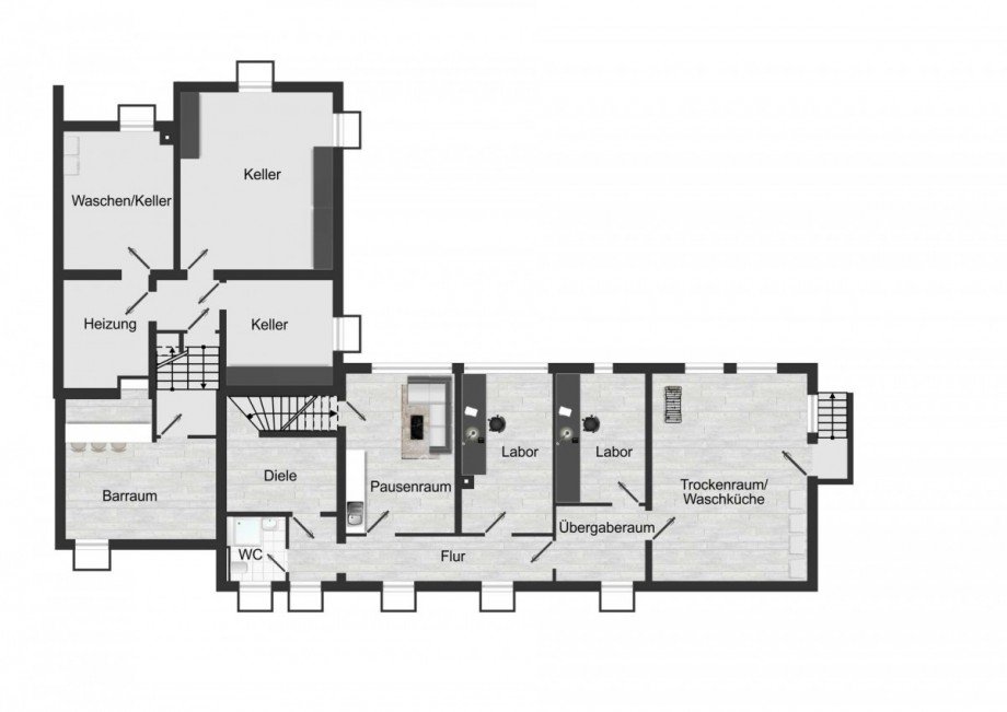 DAS KELLERGESCHOSS, ca. 85 + 93 m� Einfamilienhaus Bochum