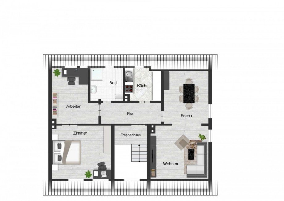 Die DACHGESCHOSS-Wohnung. Mehrfamilienhaus Hattingen