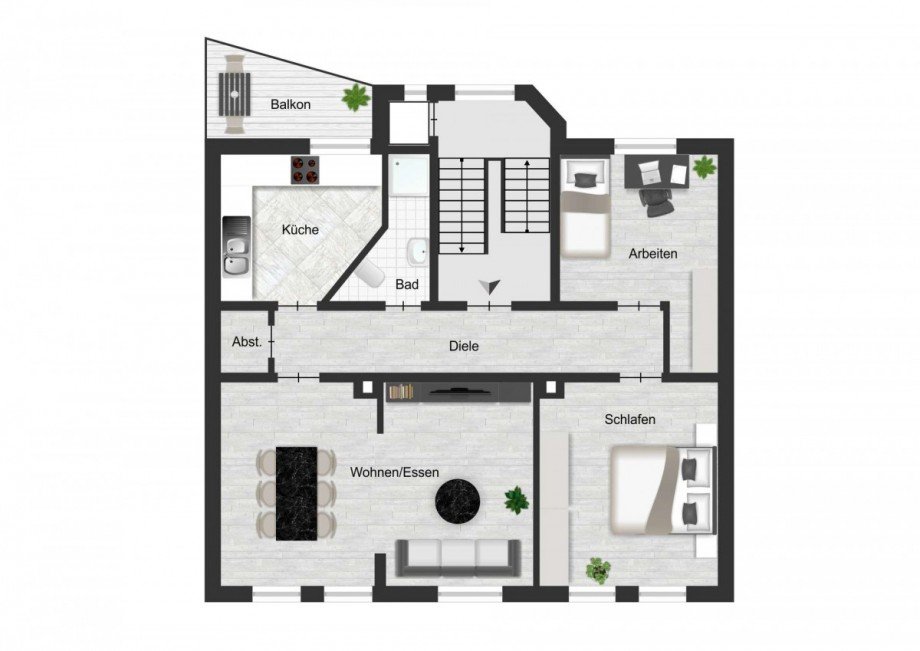 Moderner Grundriss. Wohnung Bochum-Wattenscheid
