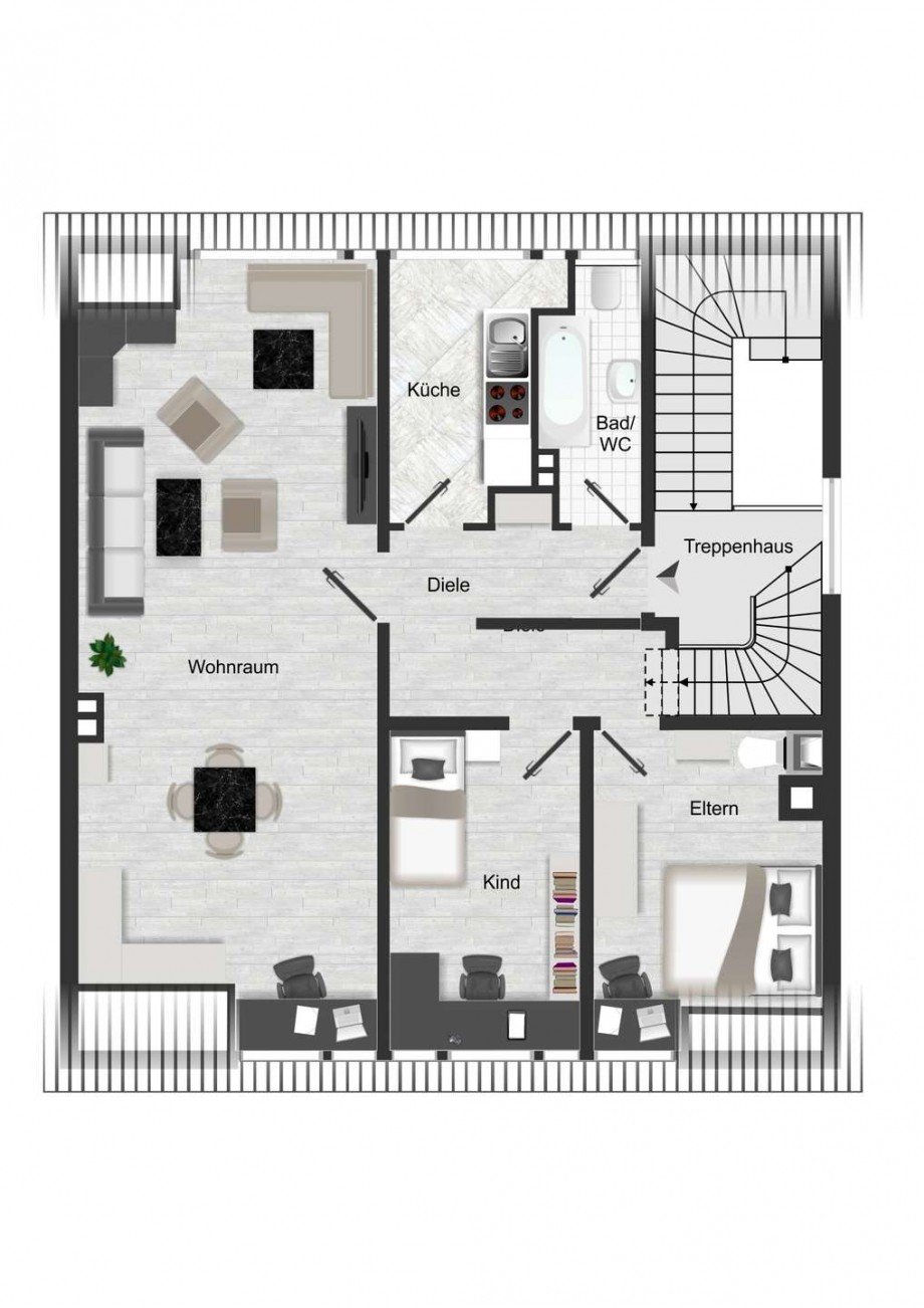 IDEAL F�R 2 ODER 3! Dachgeschosswohnung Bochum