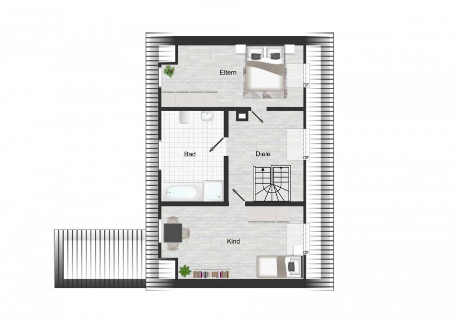 Im DACHGESCHOSS gro�es Bad + 2 gr��ere R�ume Mehrfamilienhaus Bochum-Wattenscheid