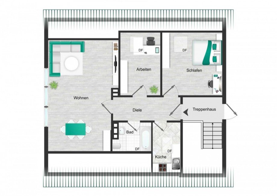 IDEAL F�R SINGLE ODER PAAR! Dachgeschosswohnung Essen