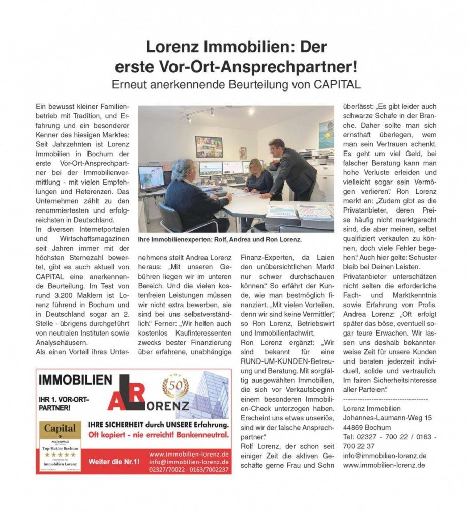 LORENZ PRESSE AKTUELL Wohnung Bochum