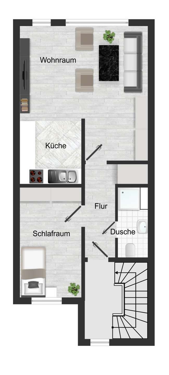 im 1. OBERGESCHOSS: Mehrfamilienhaus Bochum