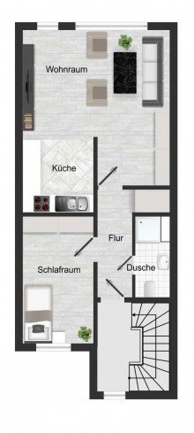 im 1. OBERGESCHOSS: LORENZ-Angebot in Linden: Solides 3-Fam.-REH auch zur Anlage! EG-Maisonette sowie DG-Wohnung frei.