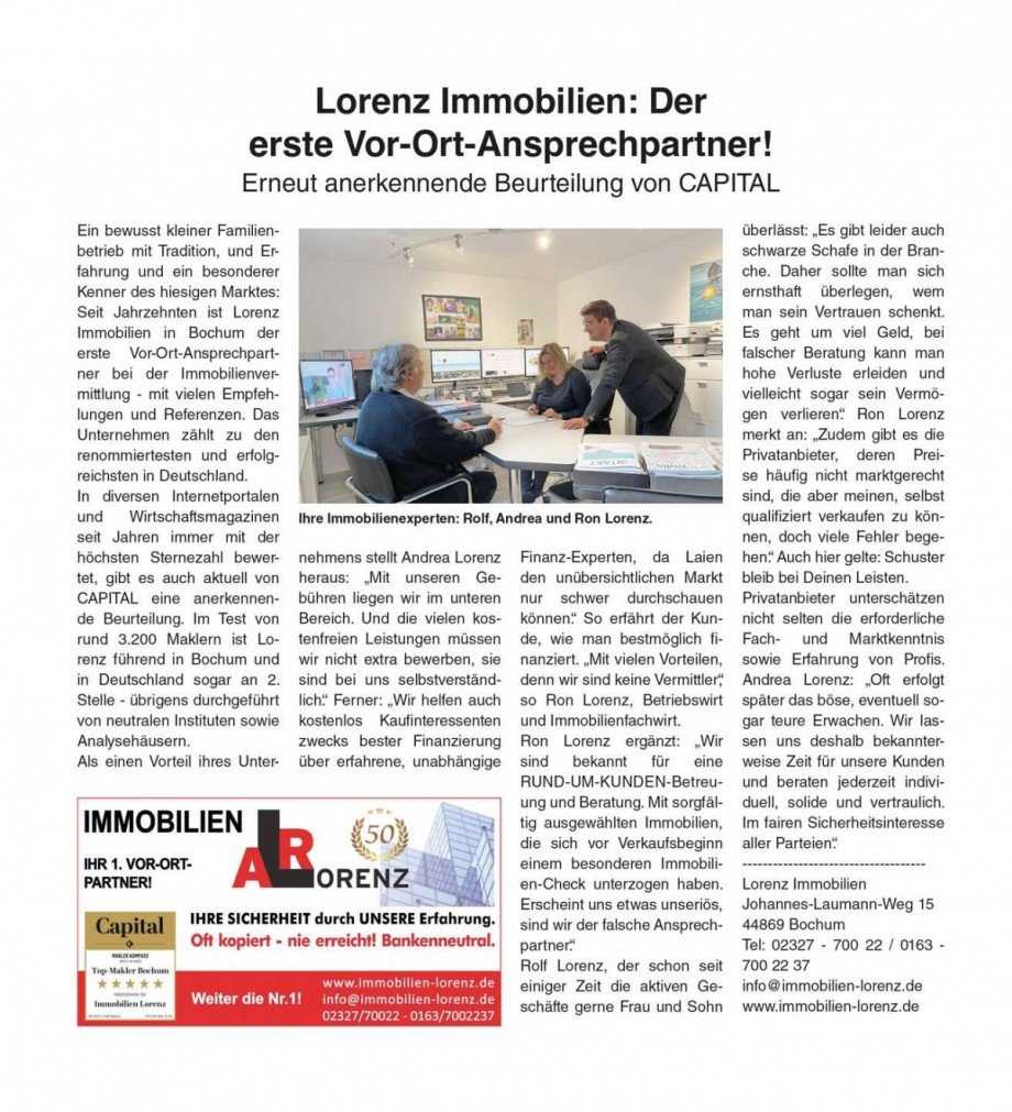 LORENZ PRESSE AKTUELL Zweifamilienhaus Bochum