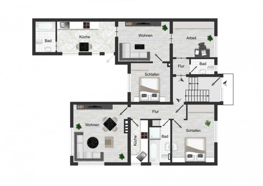2 WE im EG mit 60 +63 m� Mehrfamilienhaus Bochum