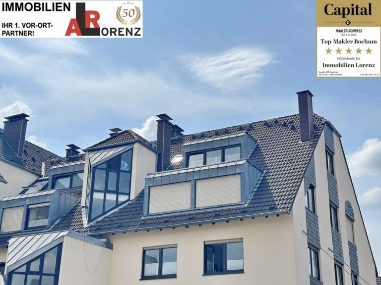 Die Atrium-Dachgeschoss-Etagen-Wohnung Bochum Dachgeschosswohnung LORENZ-Angebot in Eppendorf: Direkt im Ortskern. Individuelle 3,5 R.-DG-Wintergarten-Atrium-Etagen-W