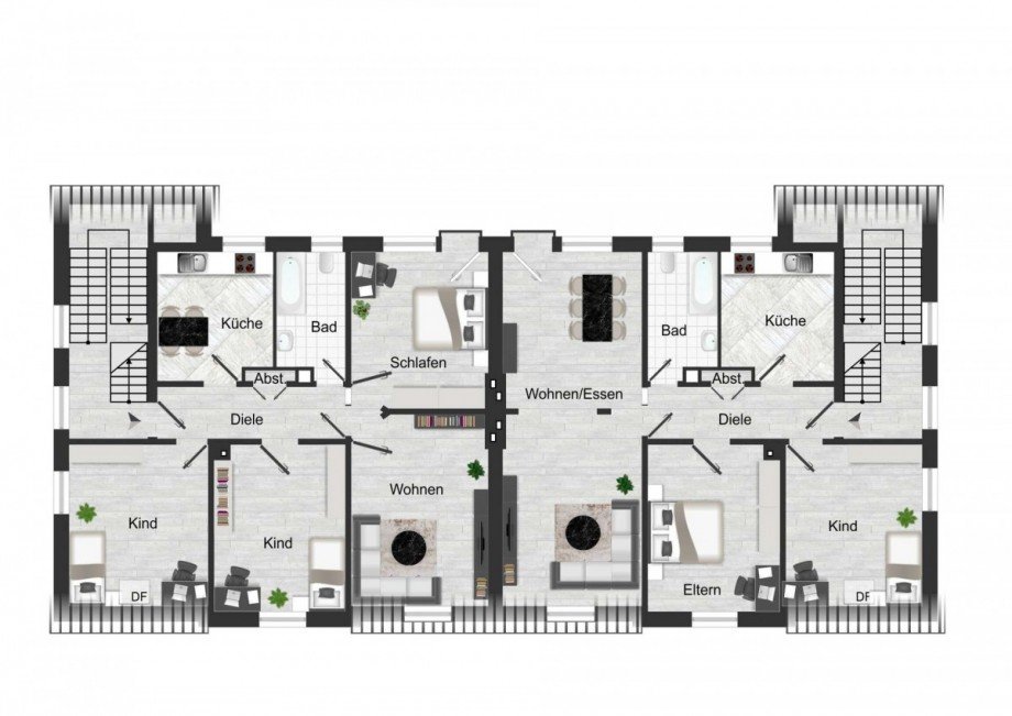 DAS DG (= 2. OBERGESCHOSS) Mehrfamilienhaus Bochum-Wattenscheid