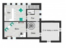 DAS UNTERGESCHOSS bietet viel Platz LORENZ-Angebot in H�ntrop: Die GROSSRAUM-HAUS-IM-HAUS-Komfort-W. mit Extras, a.W. B�ro/Werkstatt