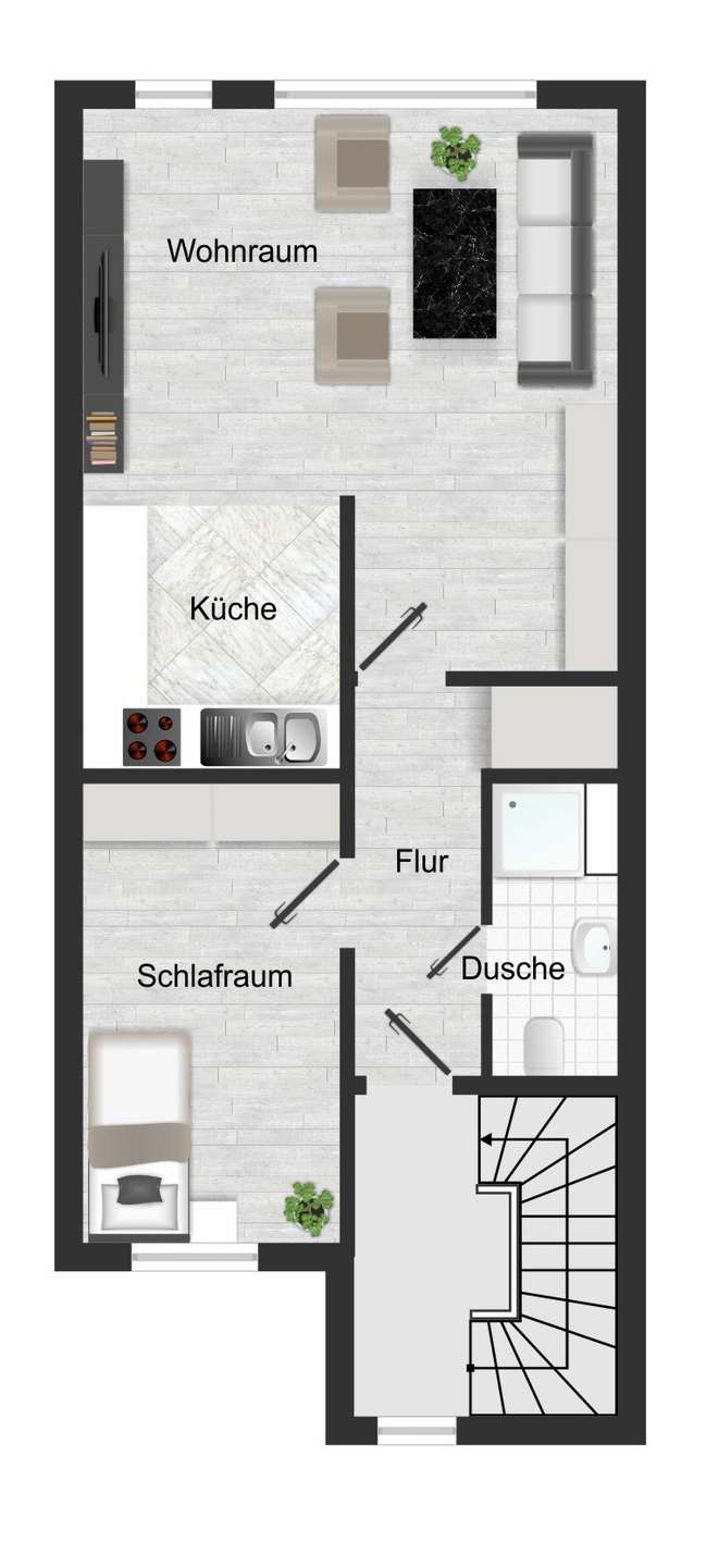 im 1. OBERGESCHOSS: Reiheneckhaus Bochum