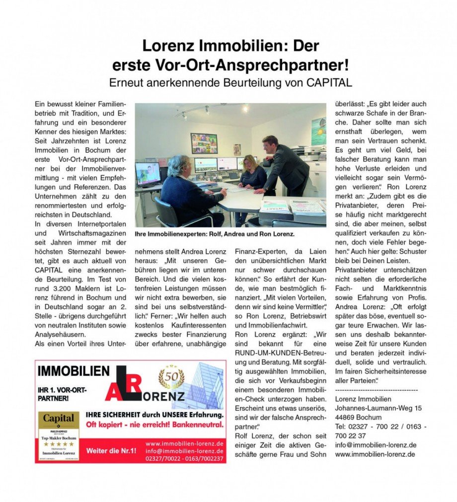LORENZ PRESSE AKTUELL Renditeobjekt Bochum