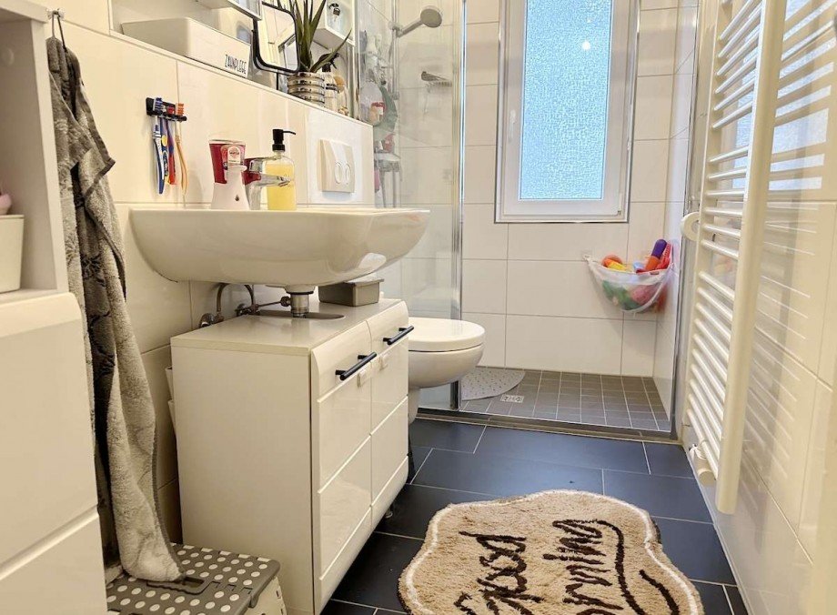 Modernes, helles Duschbad. Mehrfamilienhaus Bochum-Wattenscheid